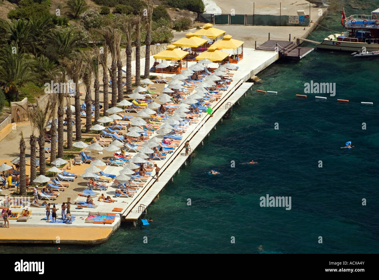 Club Bodrum resort hotel, Bardakci Bay, Bodrum Turkey. Stock Photo