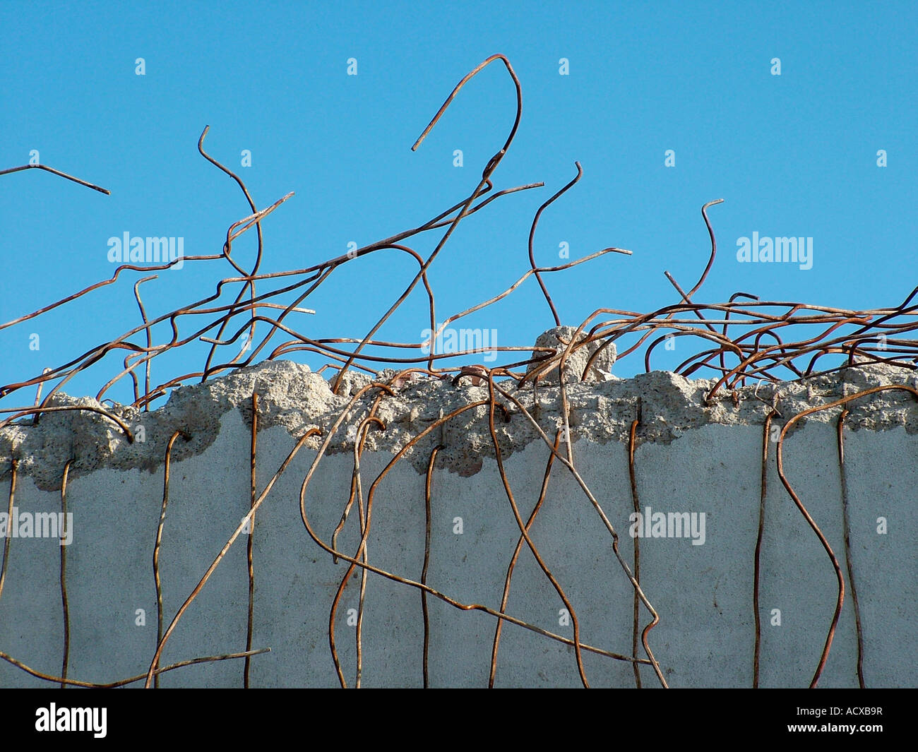 Concrete wall demolition detail Stock Photo Alamy