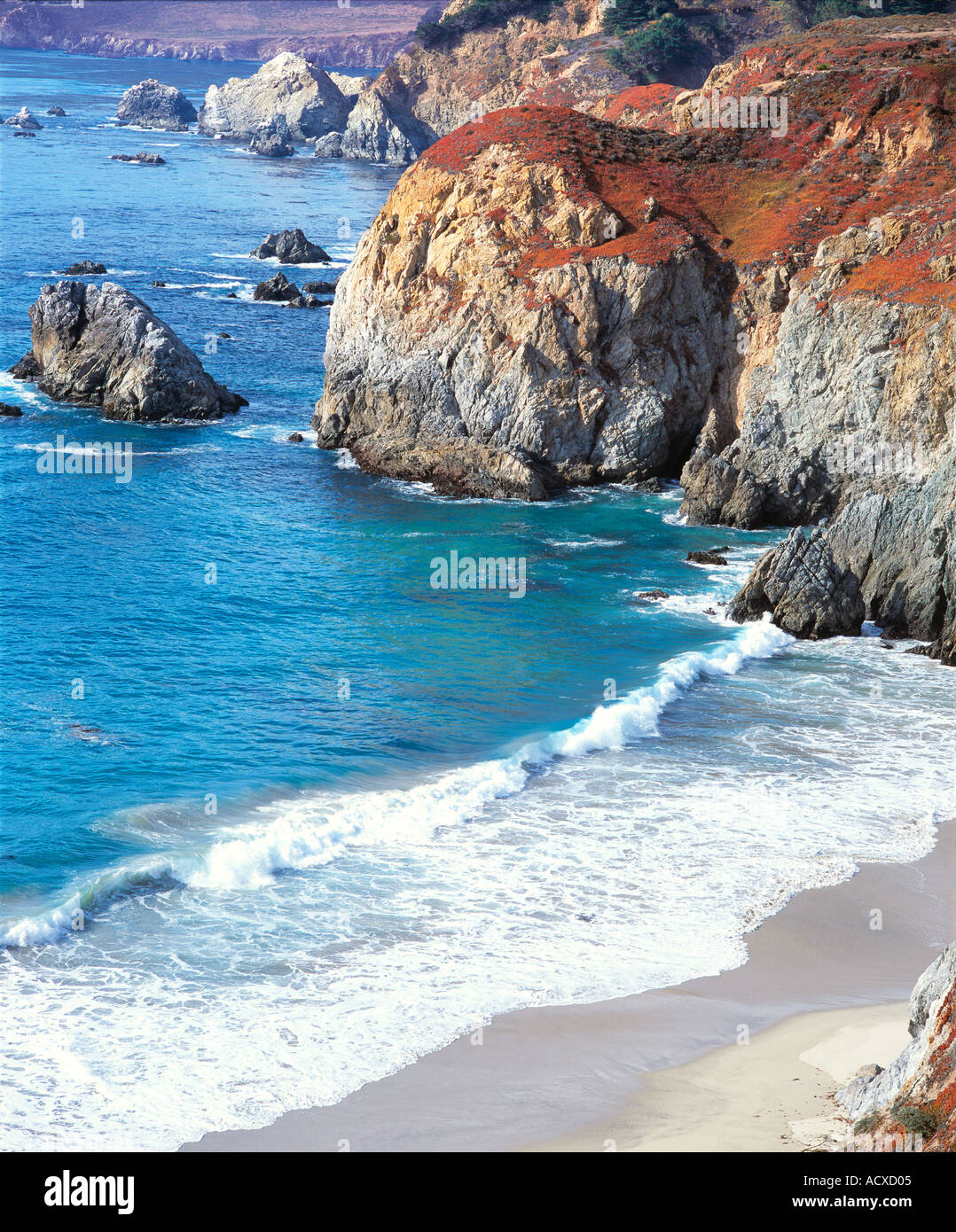 Pacific Ocean at Big Sur coastline central California Stock Photo - Alamy