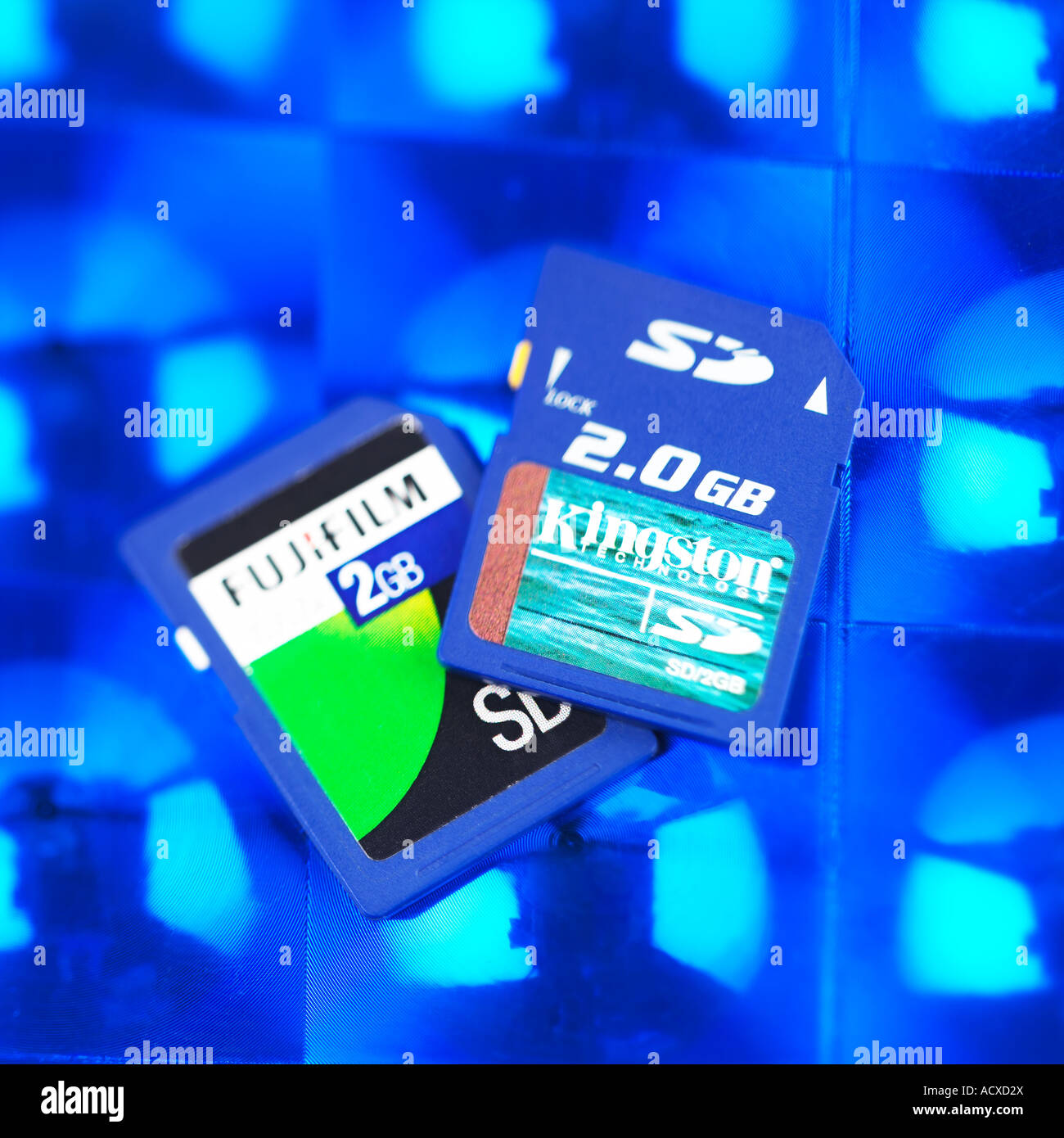 SD flash card solid state media card 2 gigabyte data storage Stock