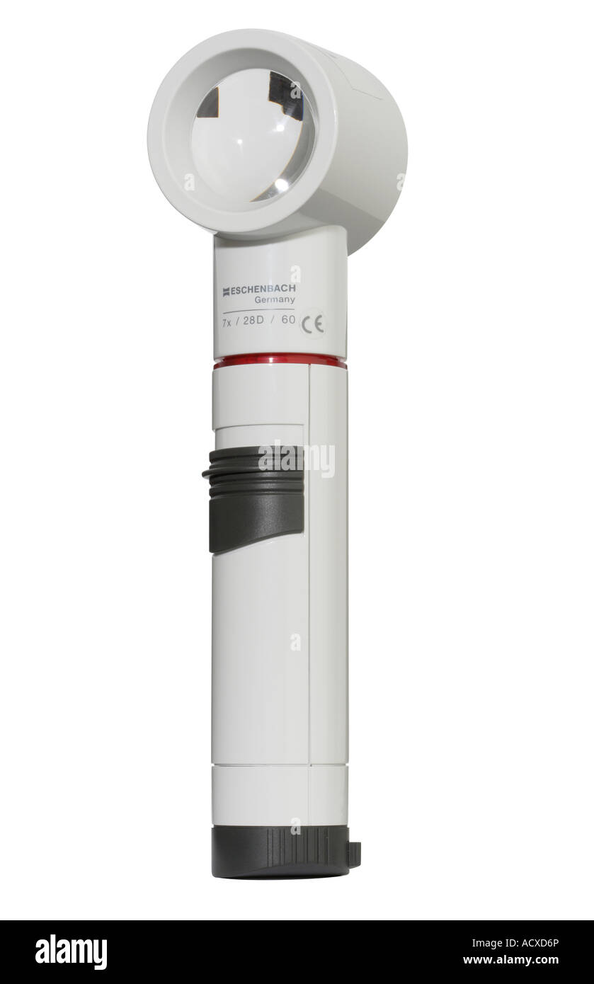 Magnifying glass with illuminating built in light Stock Photo Alamy