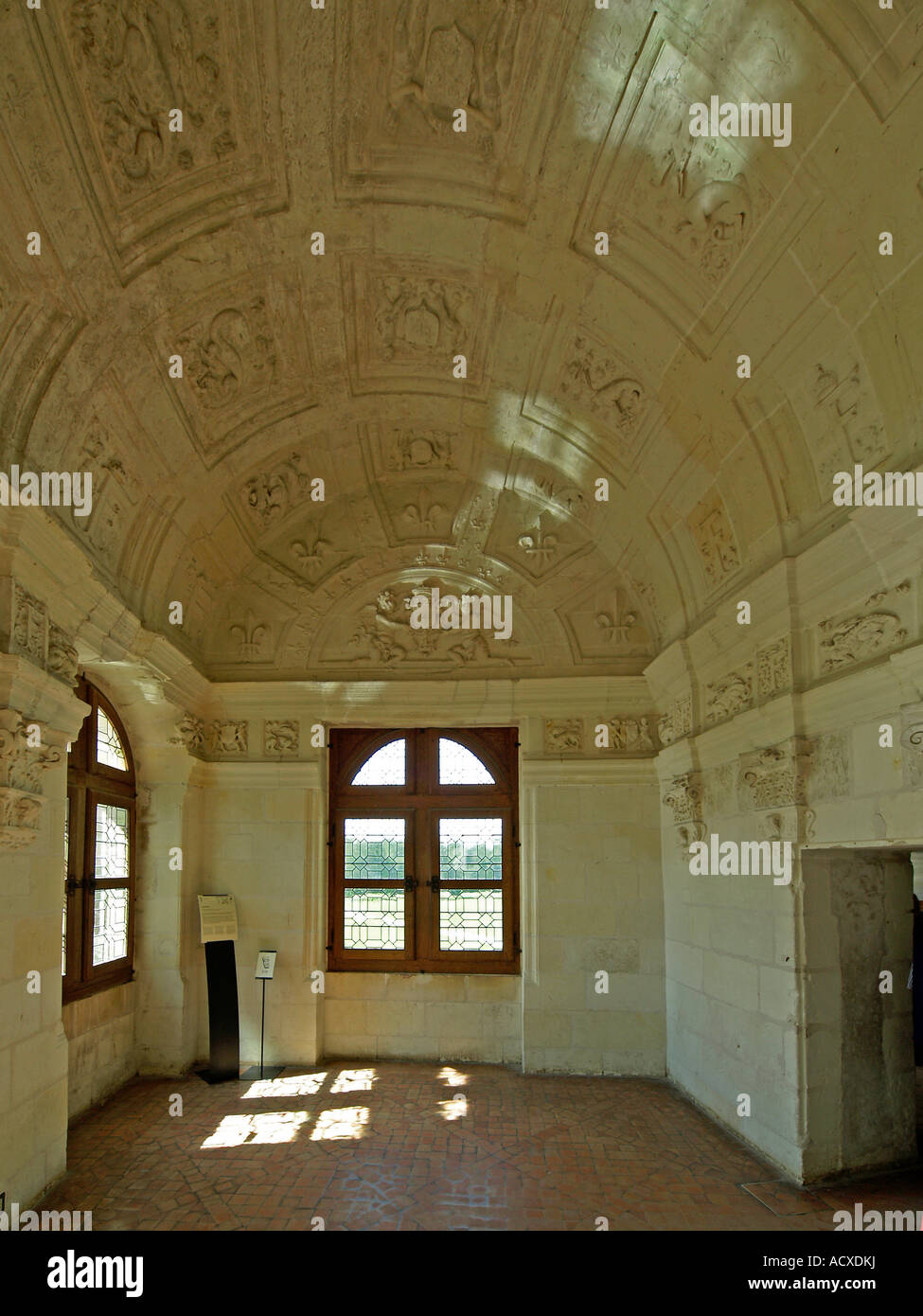 France Loire et Cher castle Chambord chapel elaborately ceiling Stock Photo