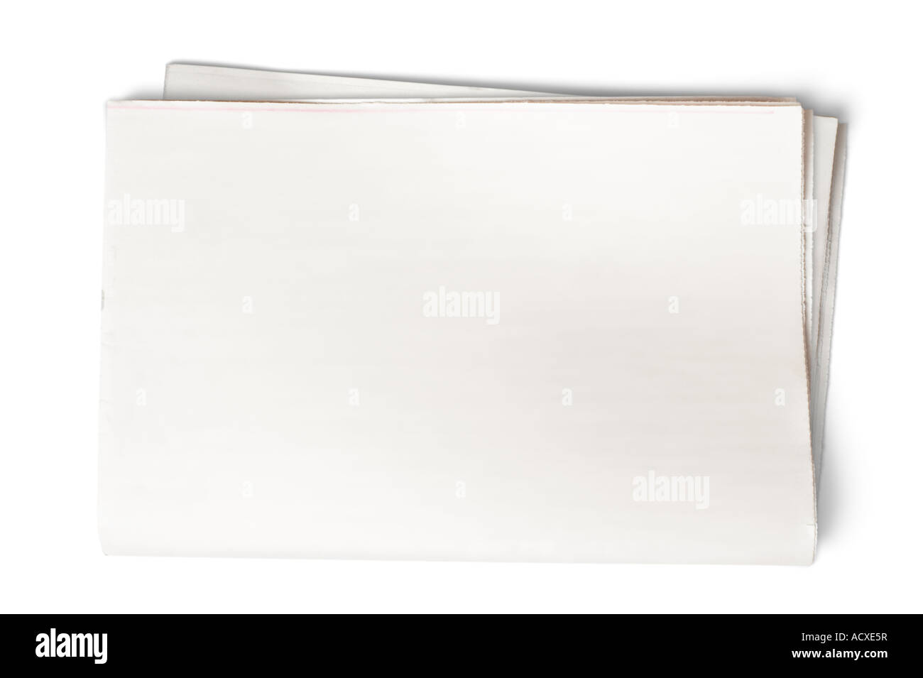 Empty folded newspaper with white background Stock Photo