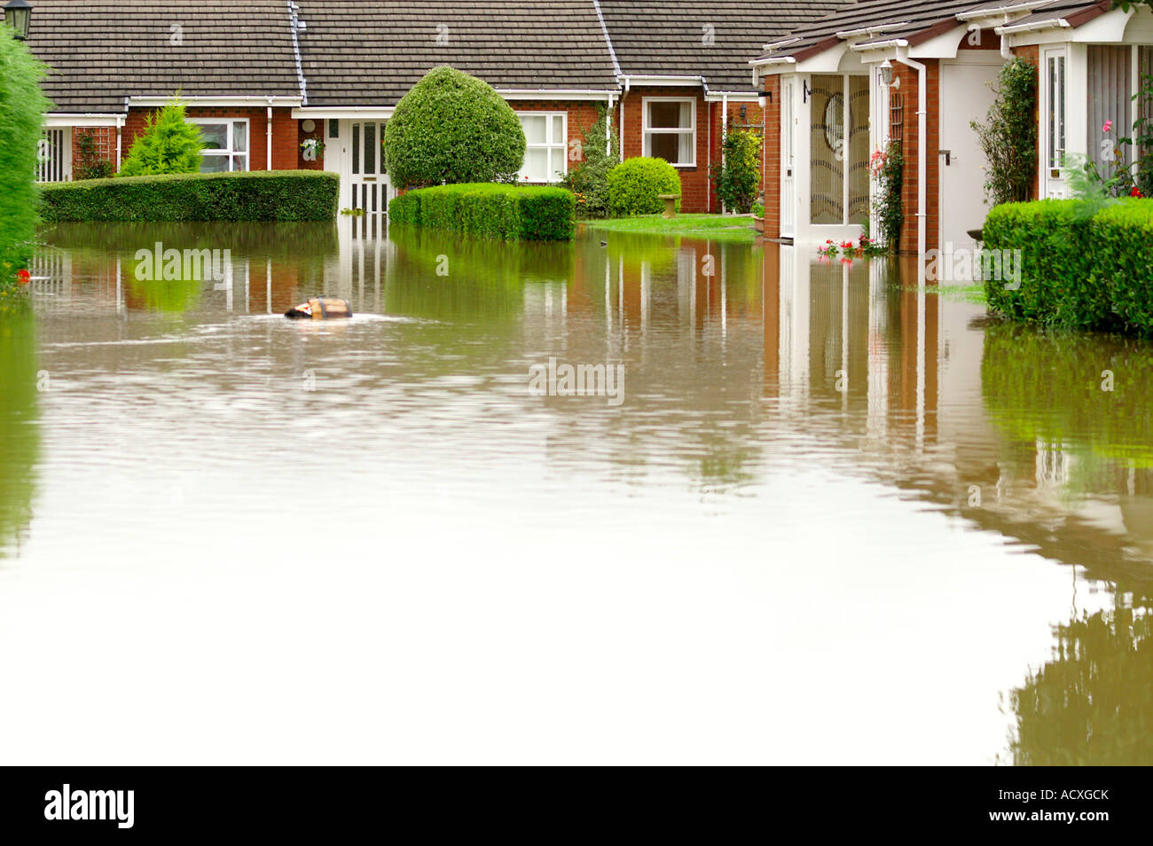 Flooded house, North East  England September 2008 Stock Photo