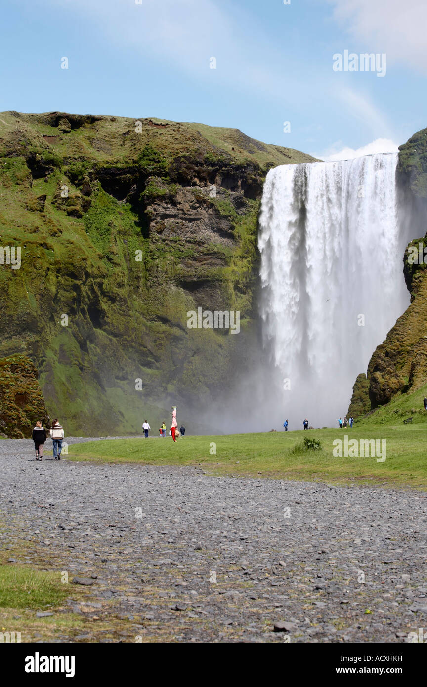 Skogafoss waterfall near Skógar, Iceland Stock Photo