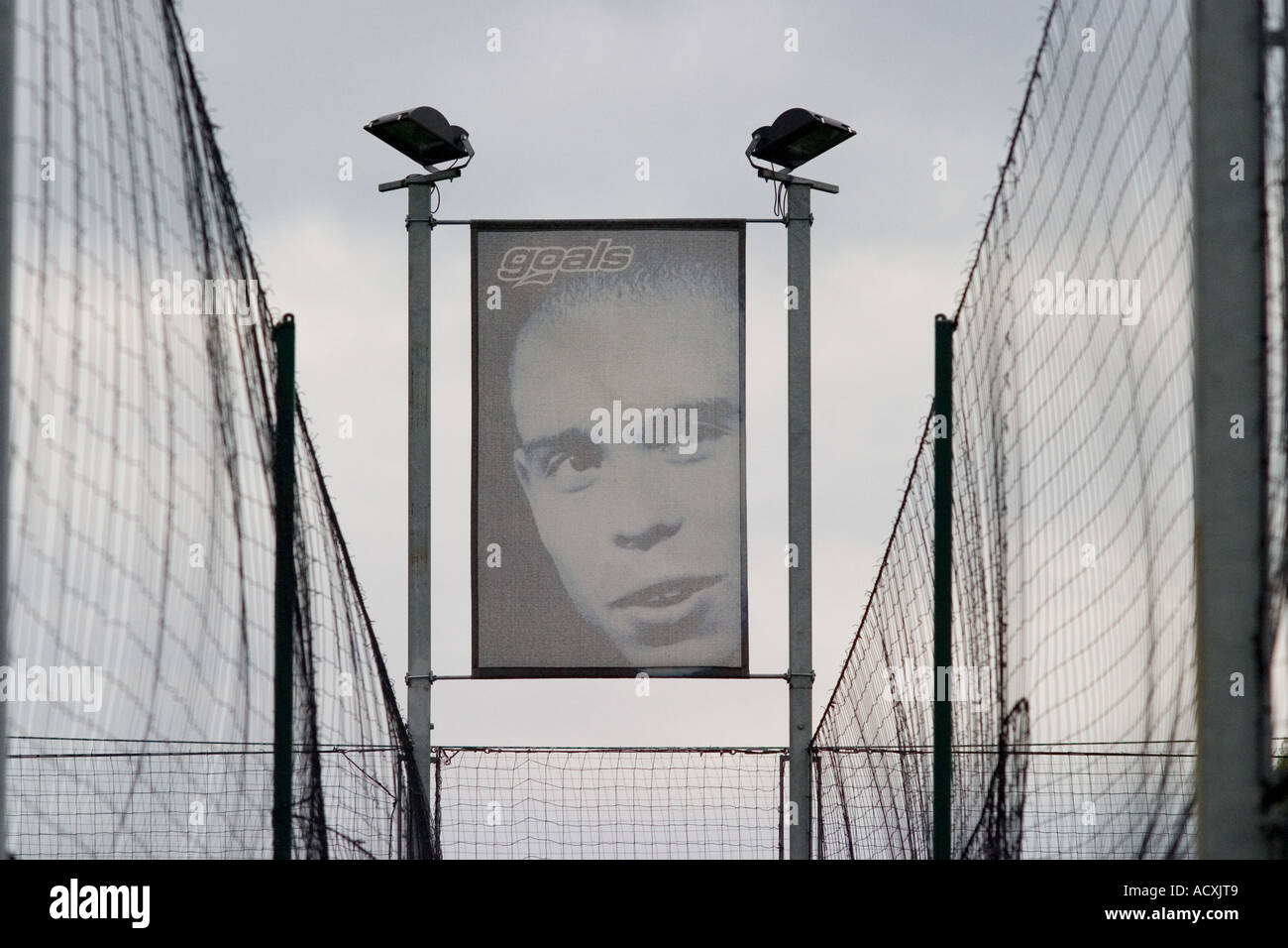 Poster of Ronaldo on display at Goals football centre New malden united