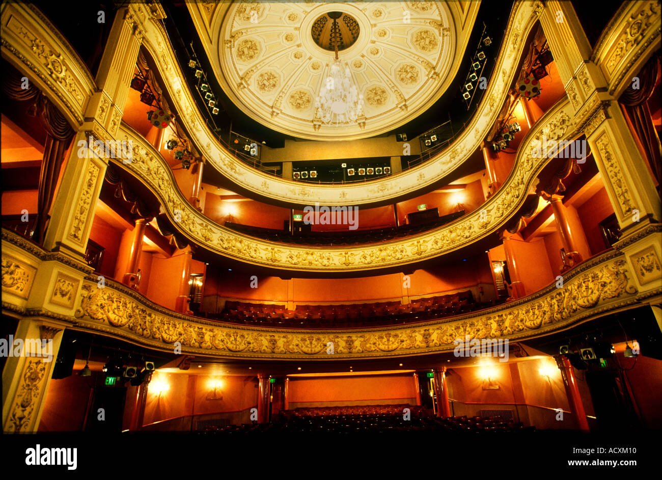 Wide view of auditorium from stage Duke of Yorks theatre London built