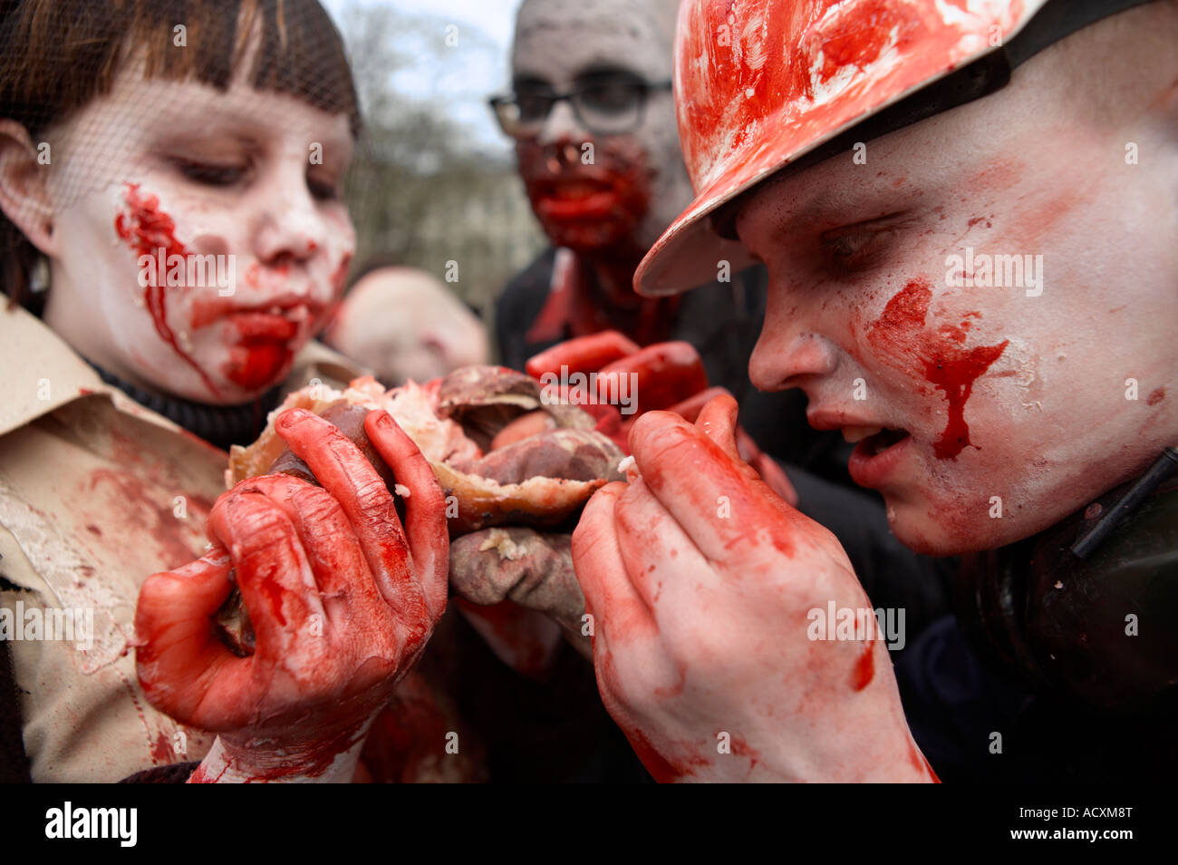 A zombie walk event in Helsinki Stock Photo