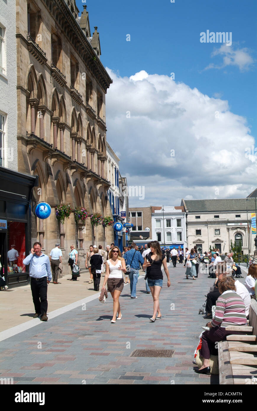 Shoppers in Darlington Town Centre, North East England Stock Photo