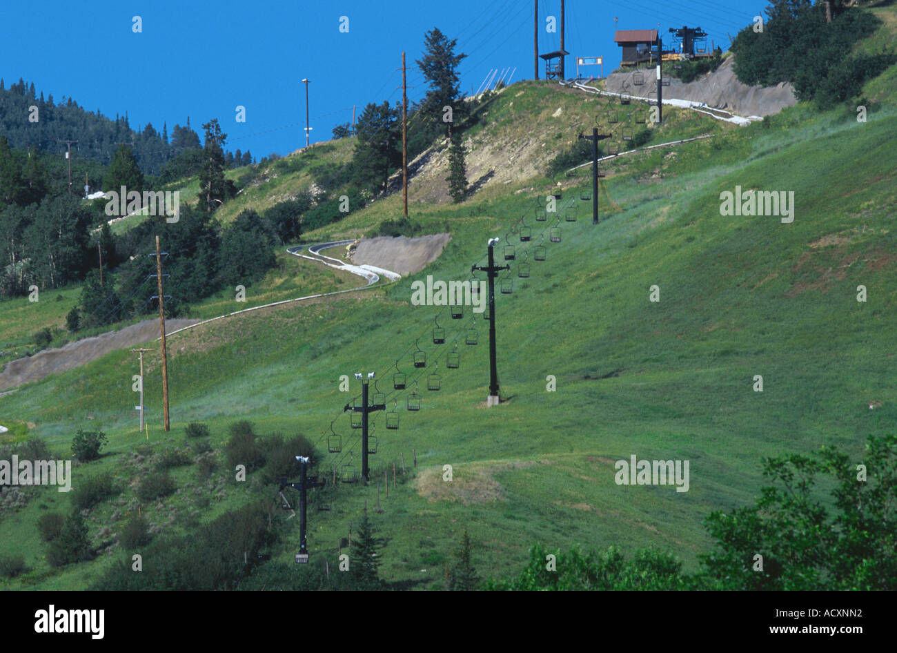 The Howler alpine slide Howelsen Hill ski area in summer Steamboat