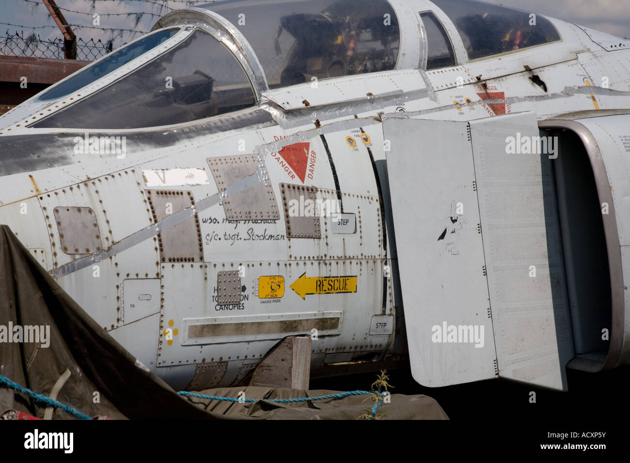 F4 Phantom, Scrapped and broken up.  Maybe a restoration project Stock Photo