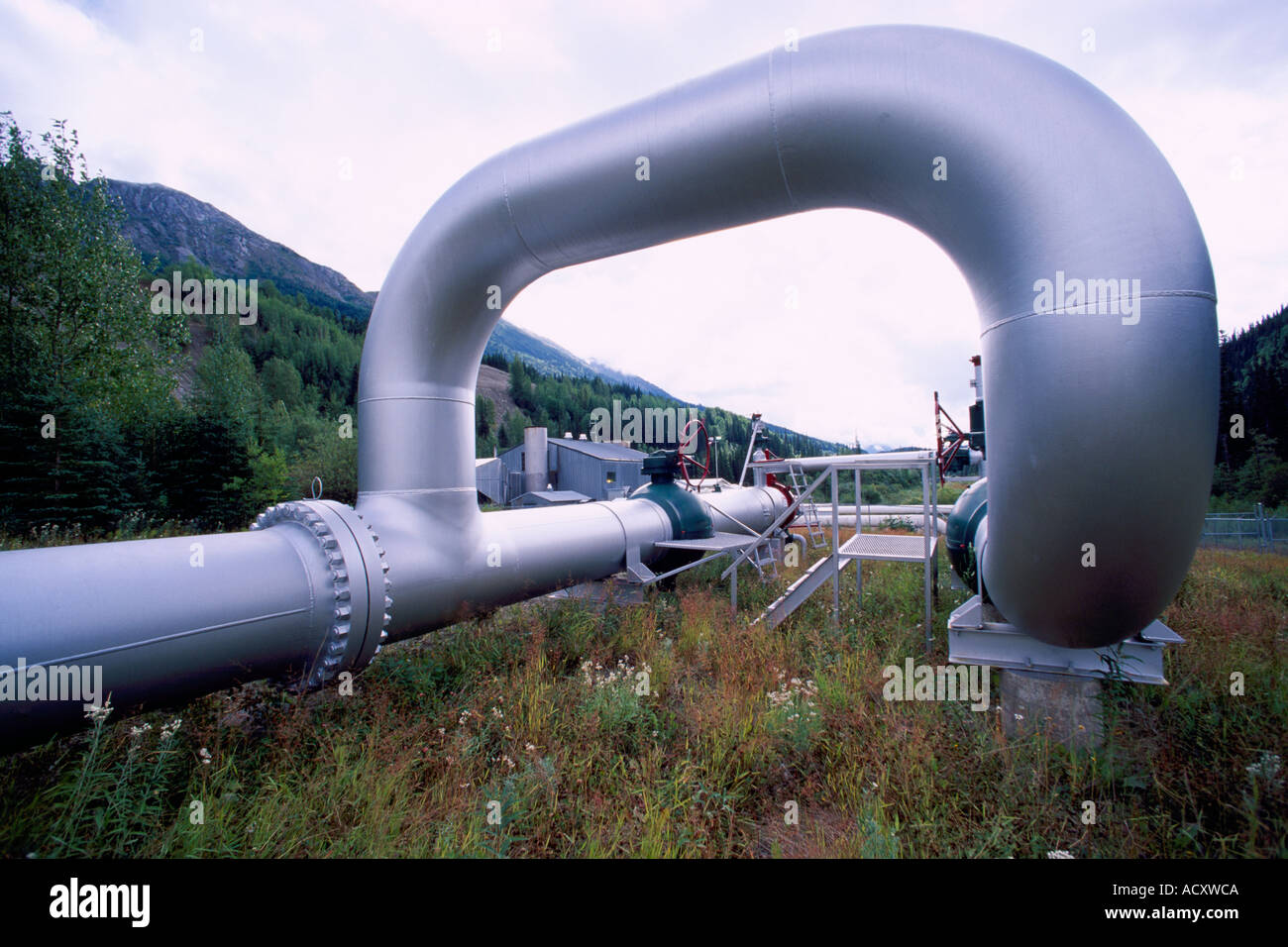 A Natural Gas Pipeline in Northern British Columbia Canada Stock Photo