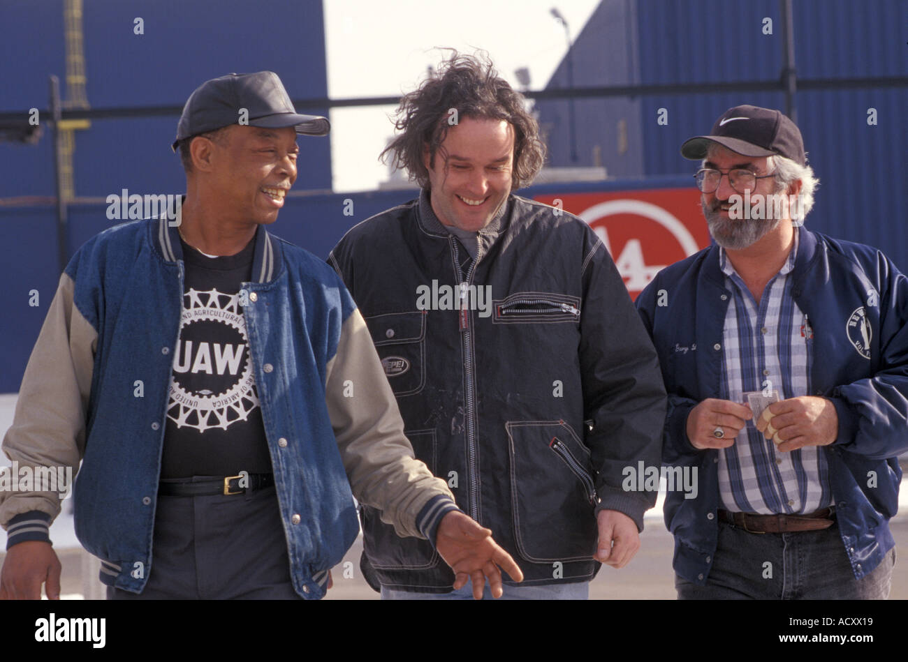 Auto Workers Leave American Axle Plant Stock Photo