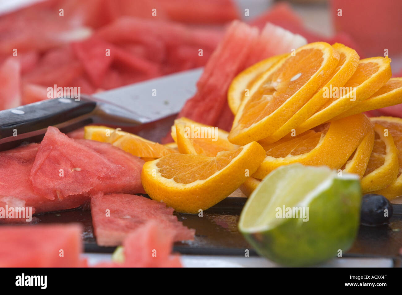 Fruit cut up for fruit drinks Stock Photo
