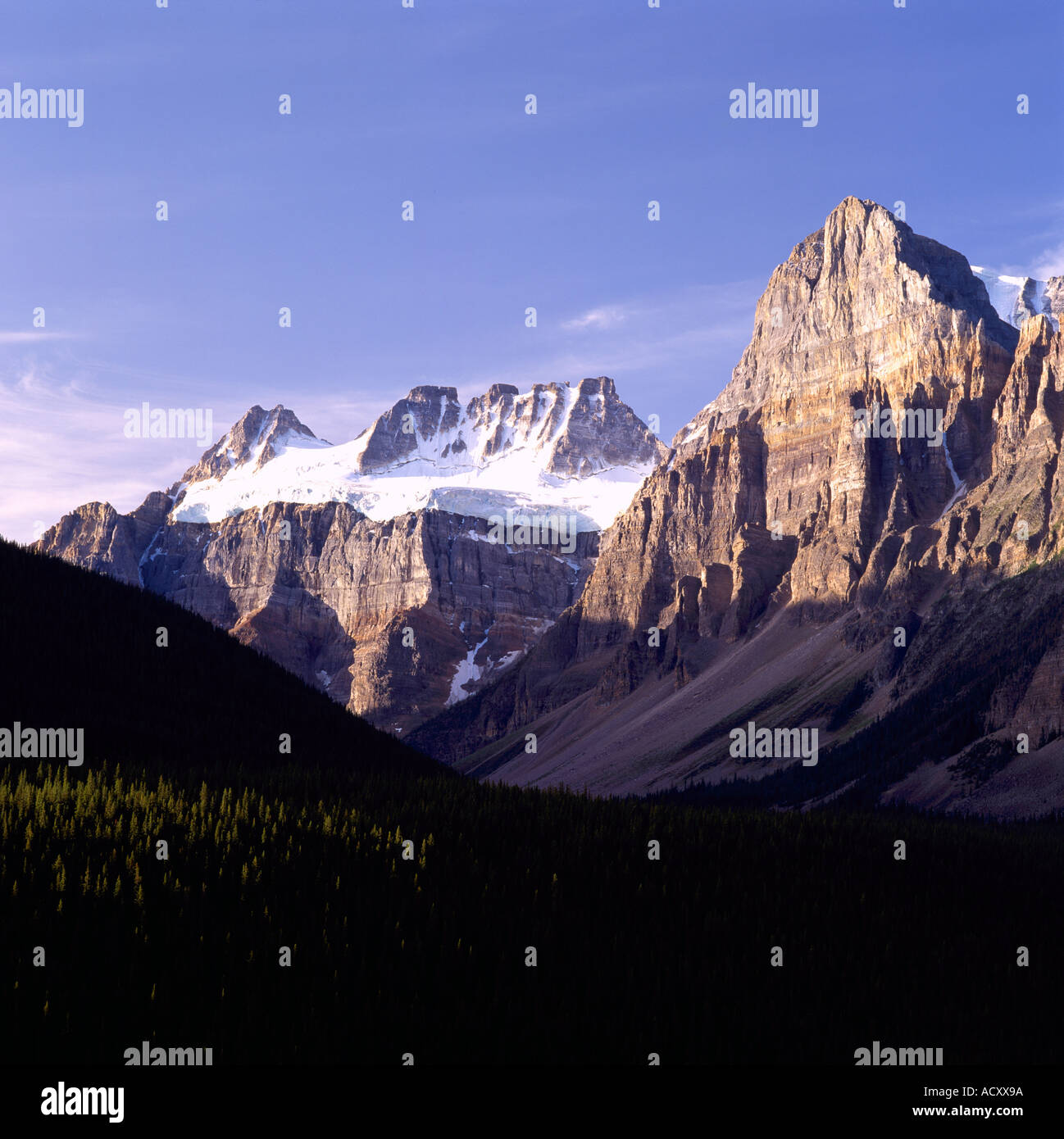 The Valley of the Ten Peaks near Moraine Lake in Banff National Park in ...
