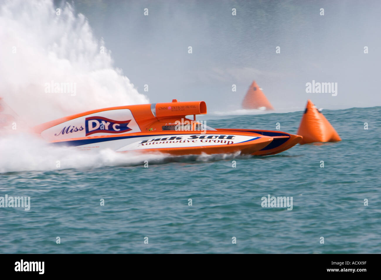 Gold Cup Hydroplane Races on Detroit River Stock Photo