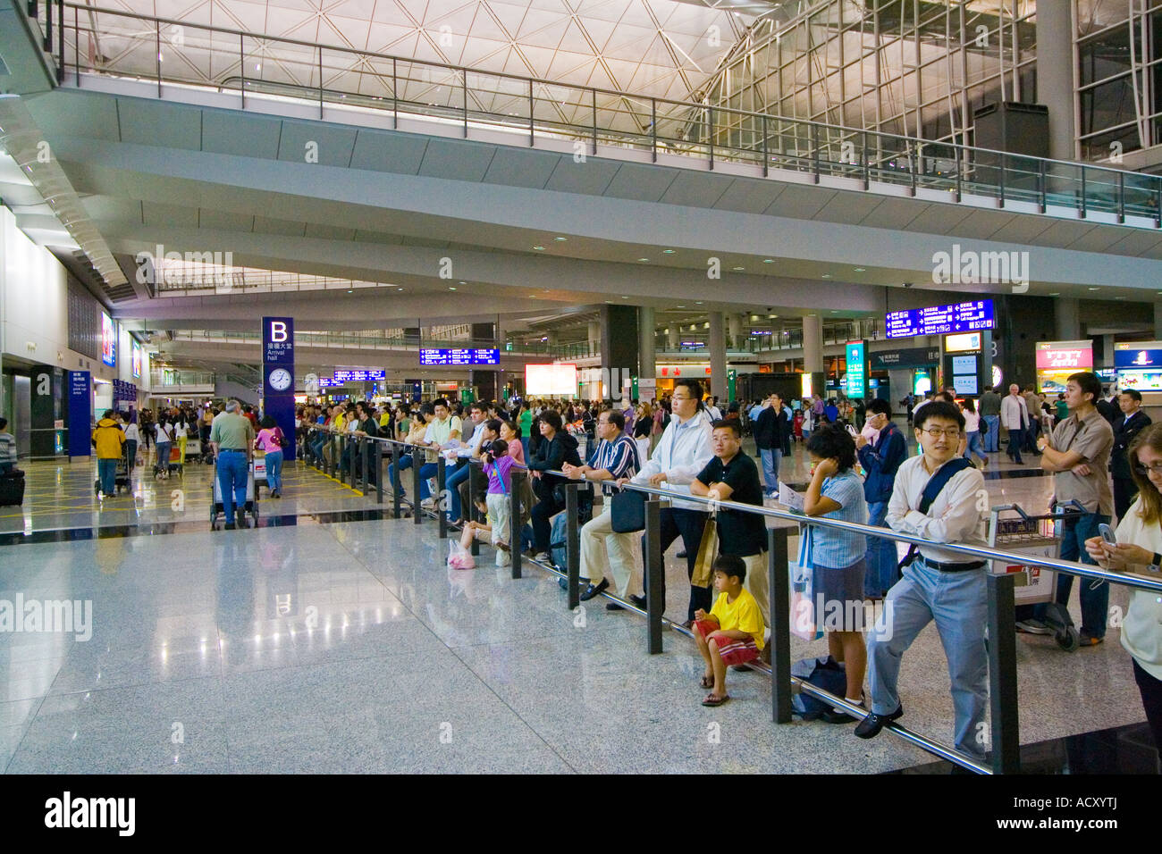 Arrivals Hall Hong Kong International Airport HKG Stock Photo