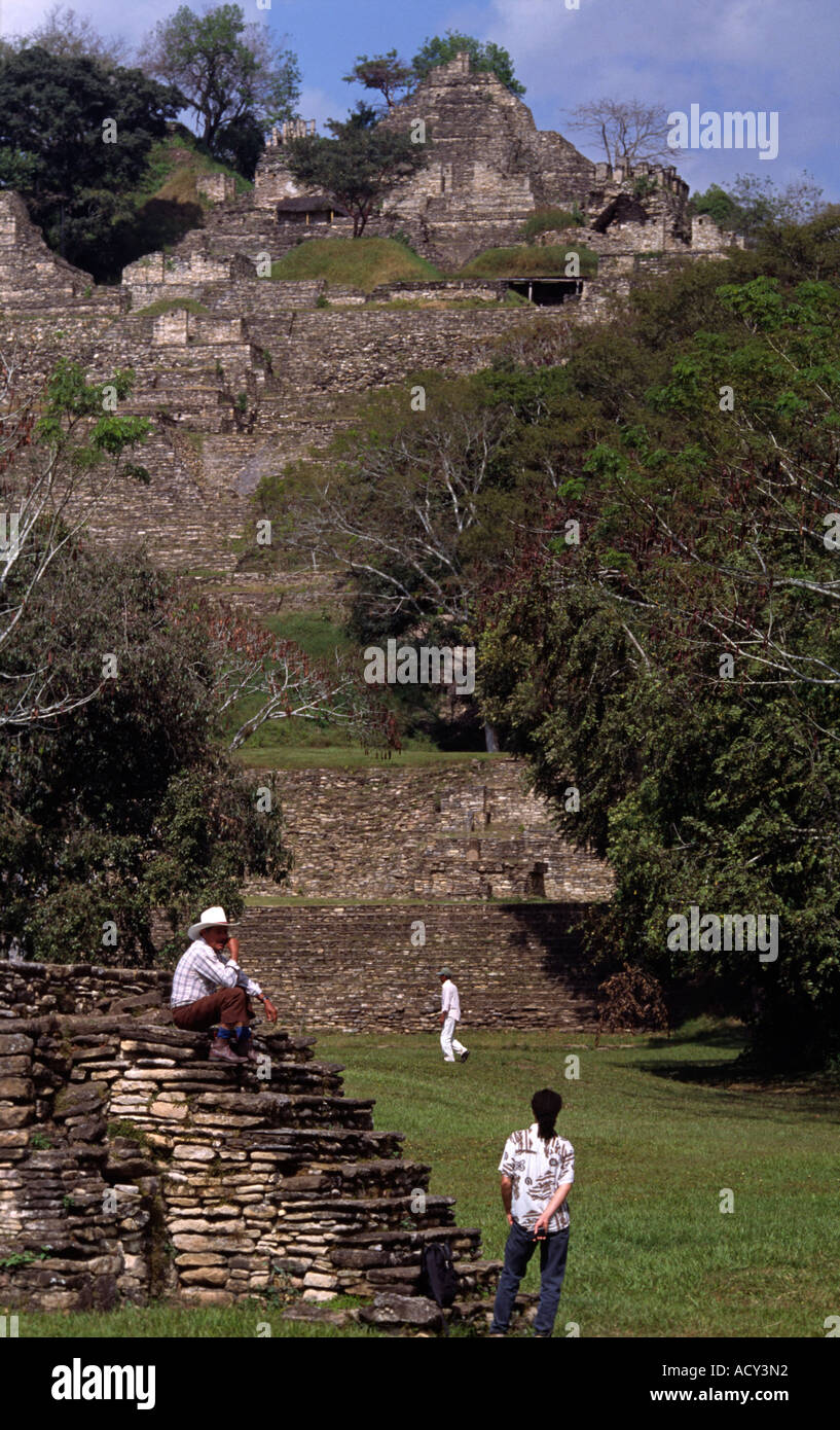 Acropolis the holy mountain of Tonina Mexico Central America Stock Photo