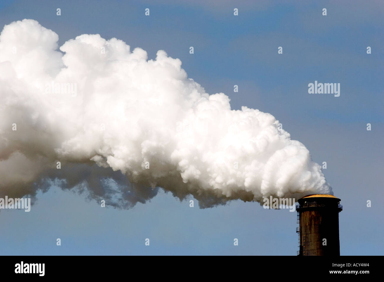 The Conesville coal fired power plant with belching smoke near Coshocton, Ohio. Stock Photo