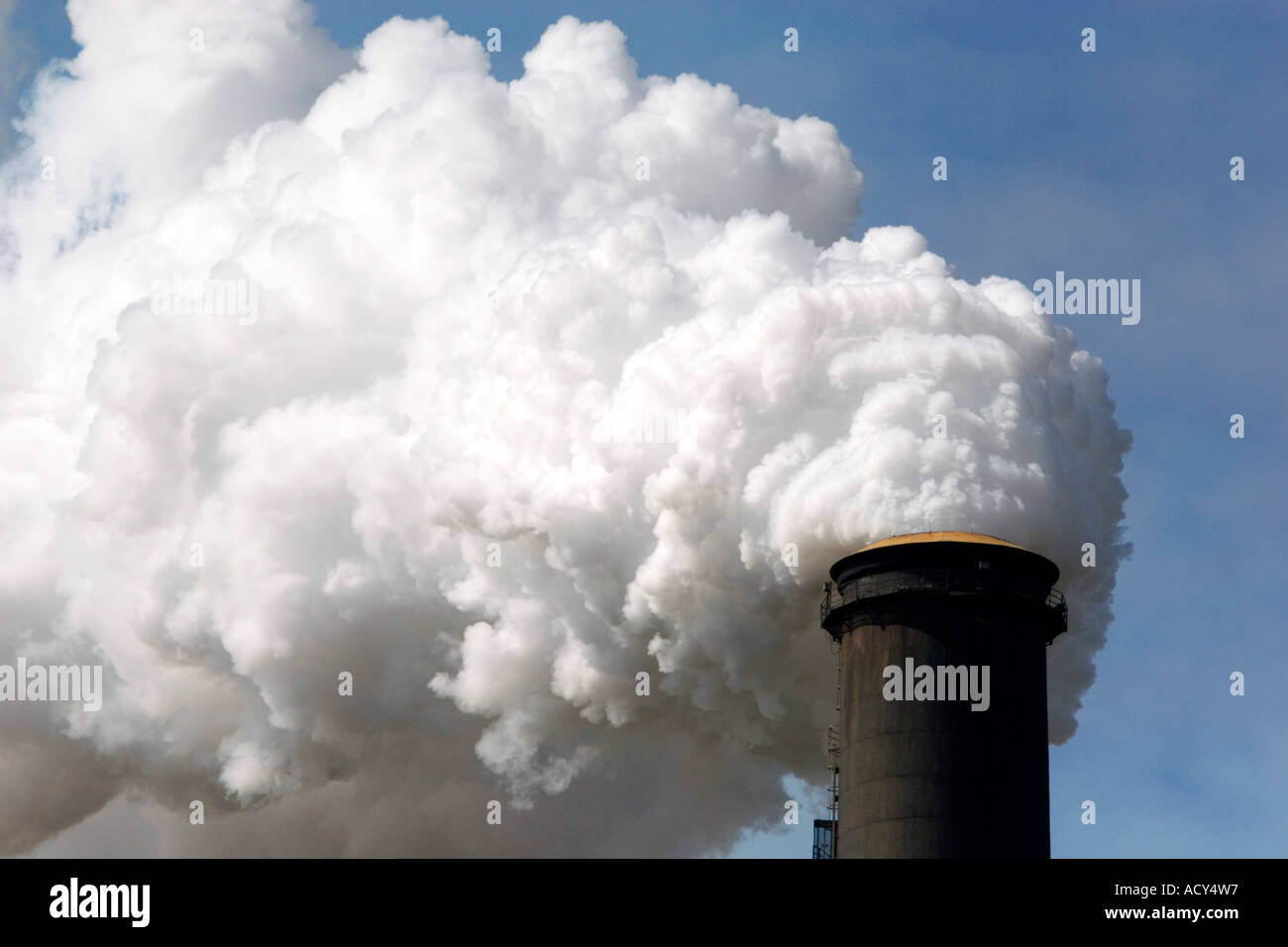 The Conesville coal fired power plant with belching smoke near