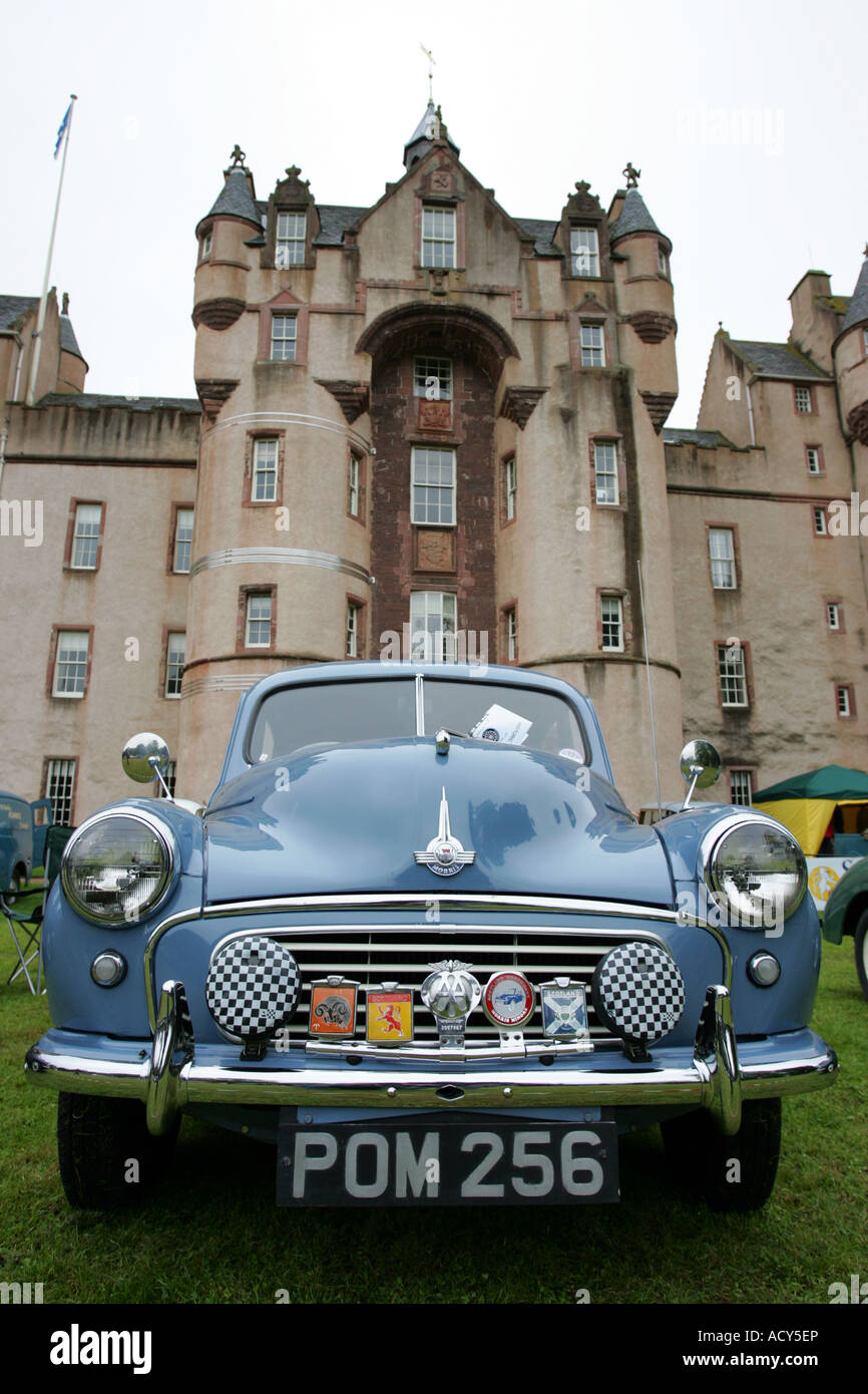 Old Morris Minor at vintage car show, Fyvie Castle, Aberdeenshire, Scotland, UK Stock Photo Alamy