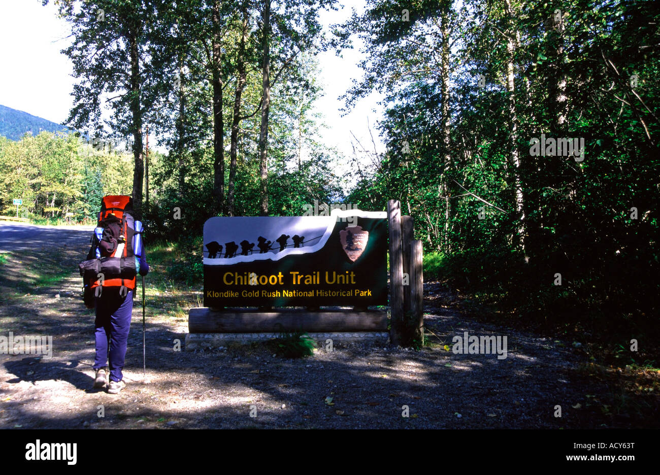 Starting point of the Chilkoot Trail. Dyea. Alaska. United States Stock Photo