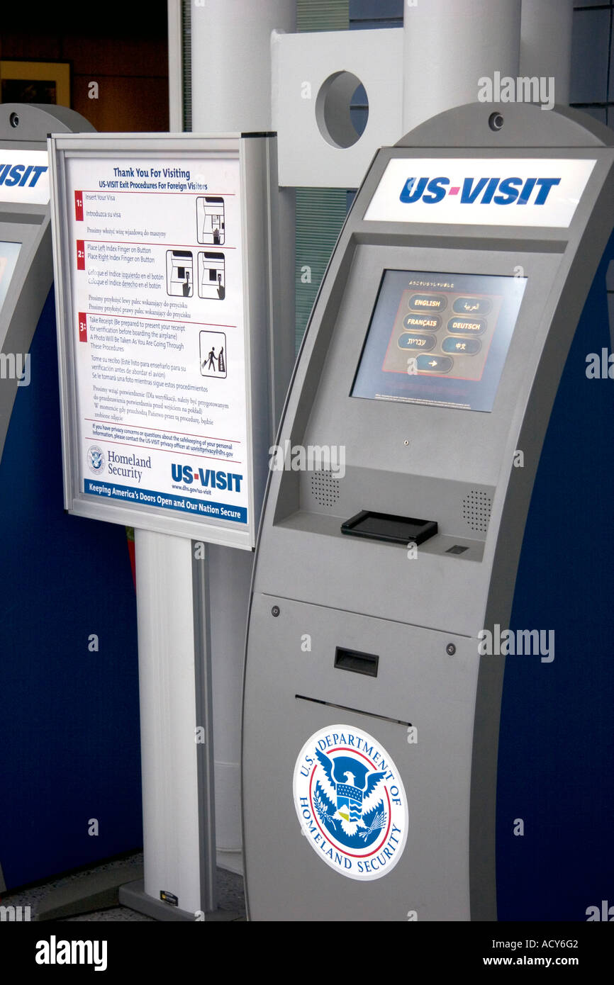 U.S. Immigration automated exit device with camera, fingerprint, and ...