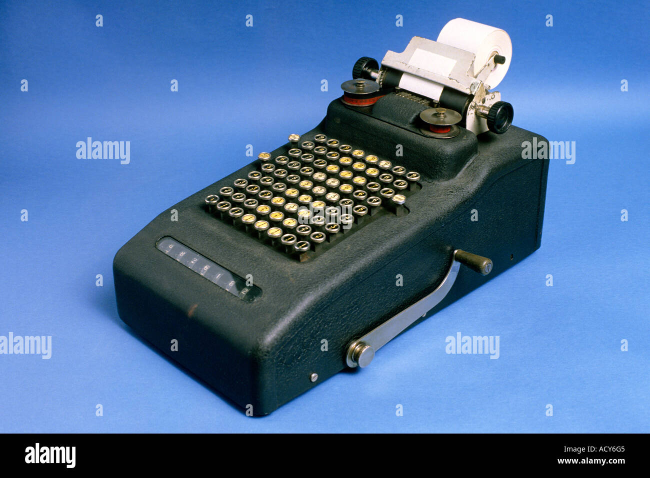 Oldtime mechanical adding machine Stock Photo Alamy