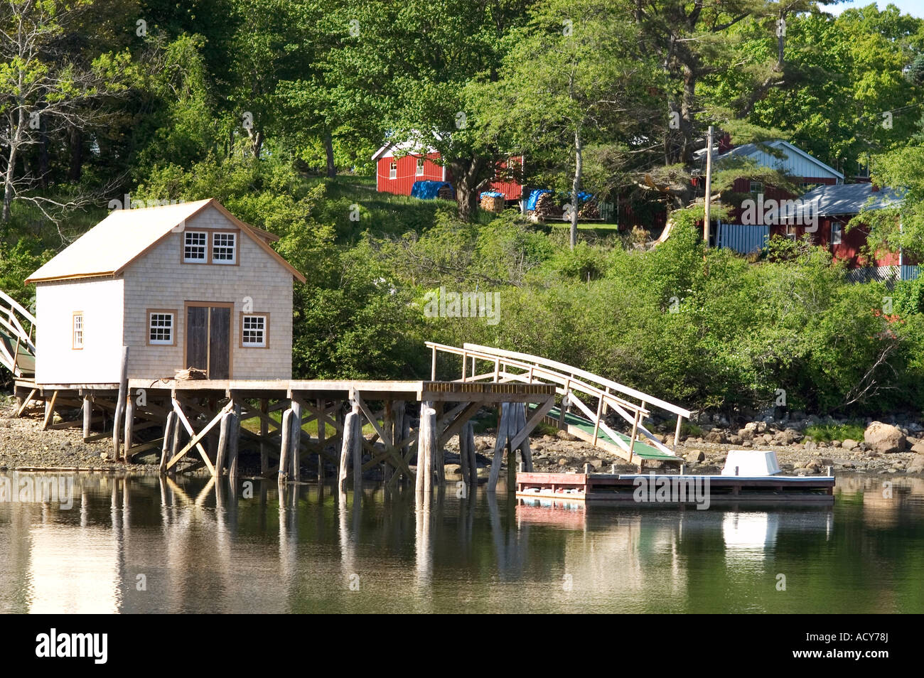 New harbor, Maine, USA Stock Photo Alamy