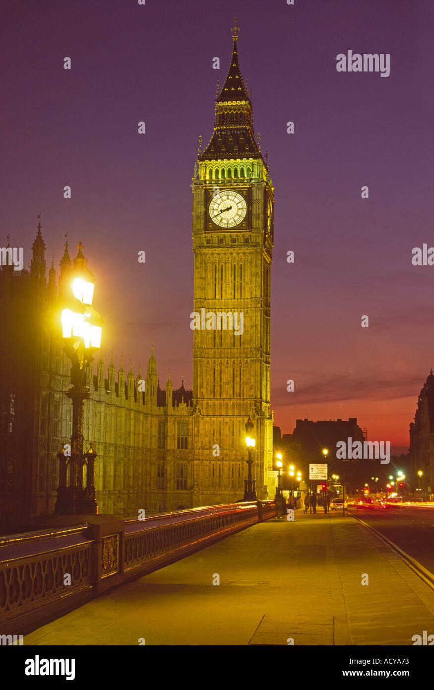 GB London Big Ben Houses of Parliament dusk  Stock Photo