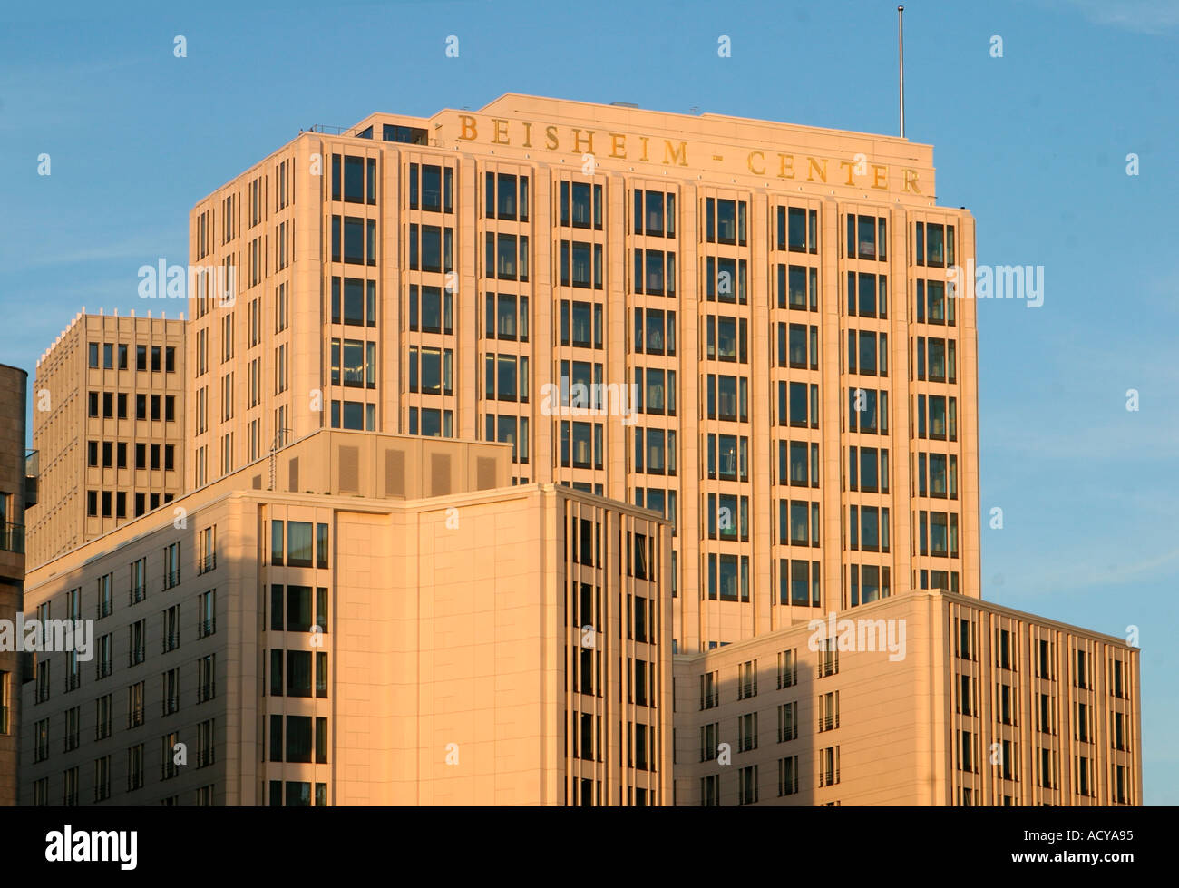 Berlin Mitte Potsdamer Platz Beisheim Tower with Ritz Carlton Hotel top floor with luxery apartements Stock Photo