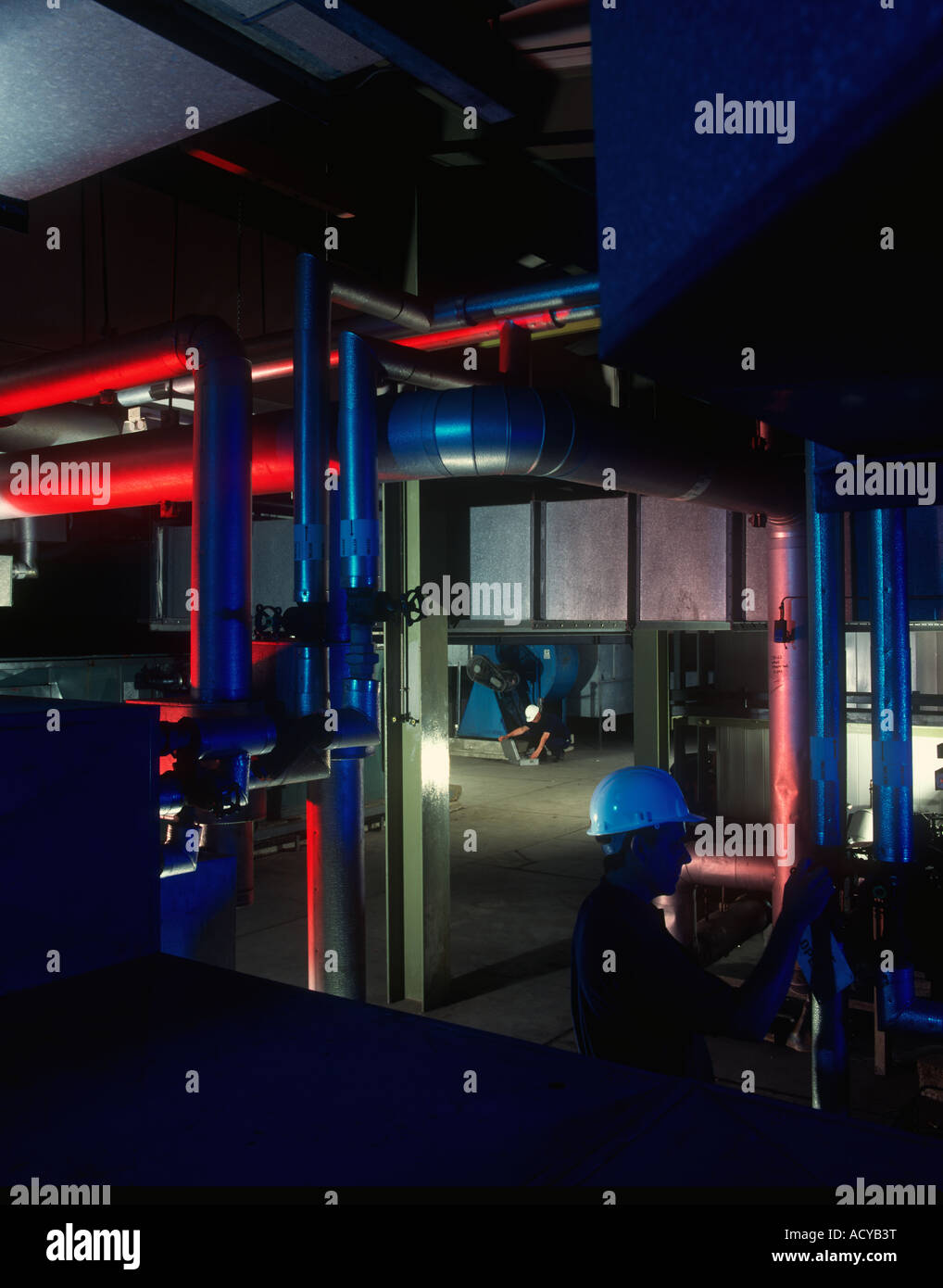 Boiler Room Maintenence Stock Photo