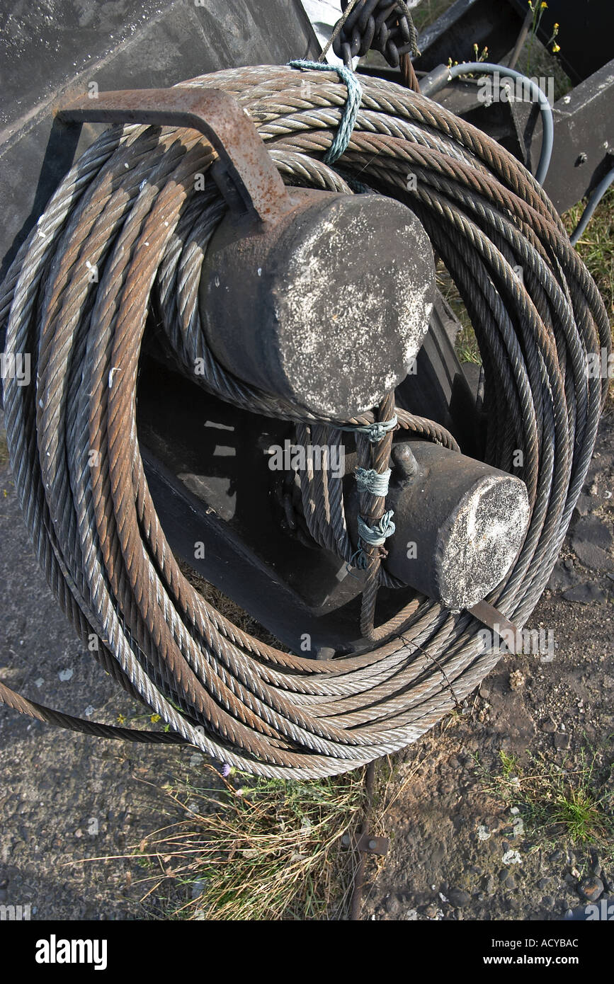 Steel cable roll mooring Stock Photo Alamy