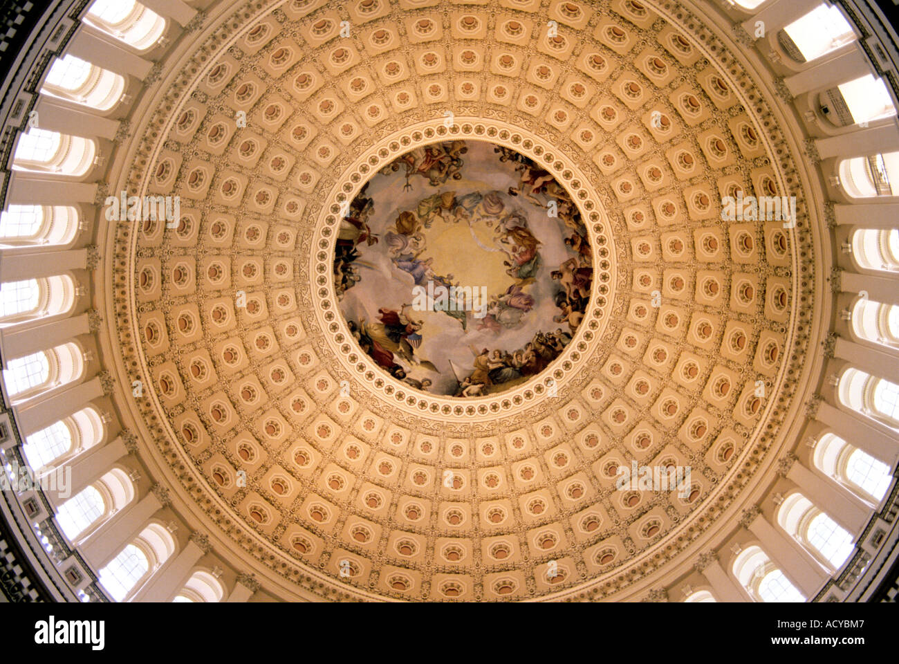 Interior Of The Dome Of The United States Capitol Building