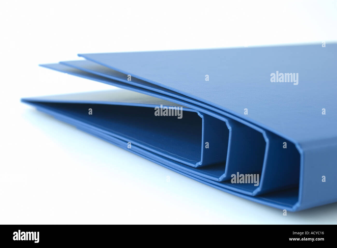 Four Blue Office Folders Stock Photo