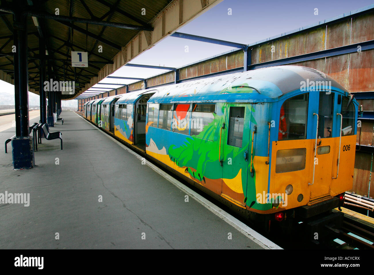 Island Line Train Ryde Isle of Wight England Great Britain Stock Photo