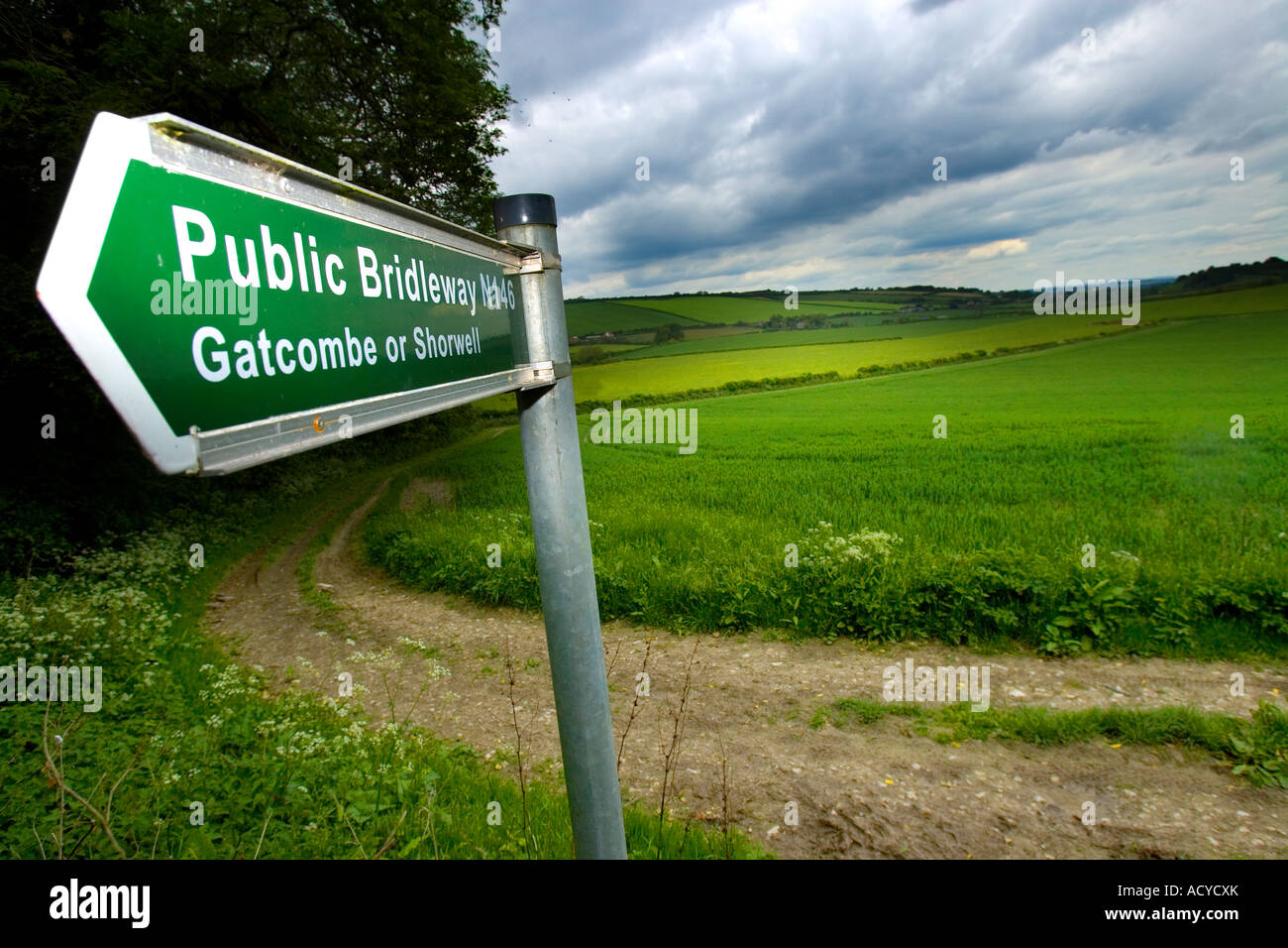 Bridleway Sign Carisbrooke Isle of Wight UK England Great Britain Stock ...
