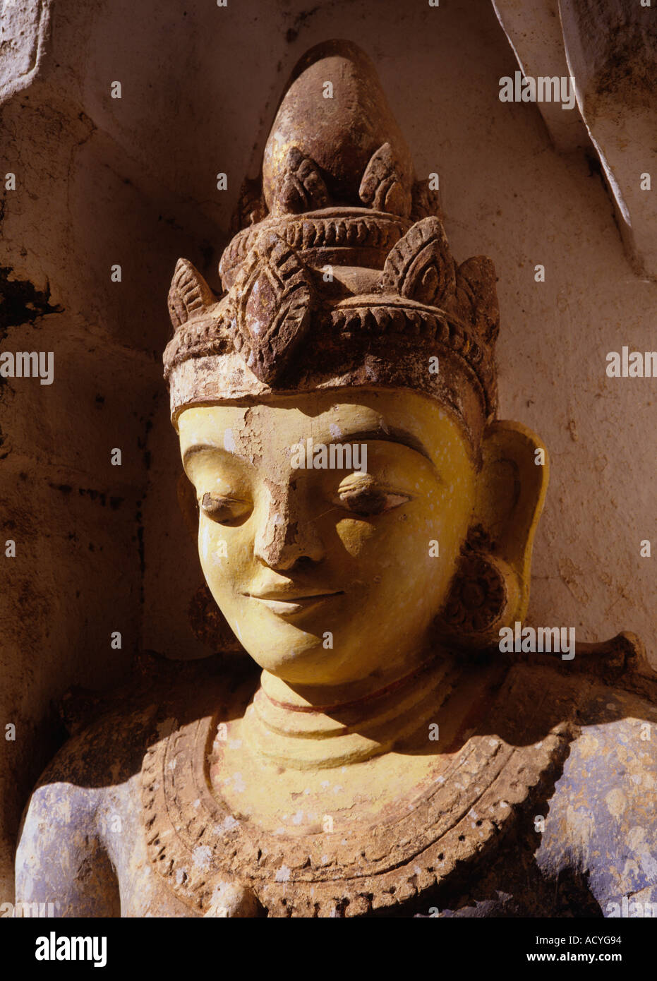 Myanmar Pagan Buddha Figure at the Ananda Temple Stock Photo