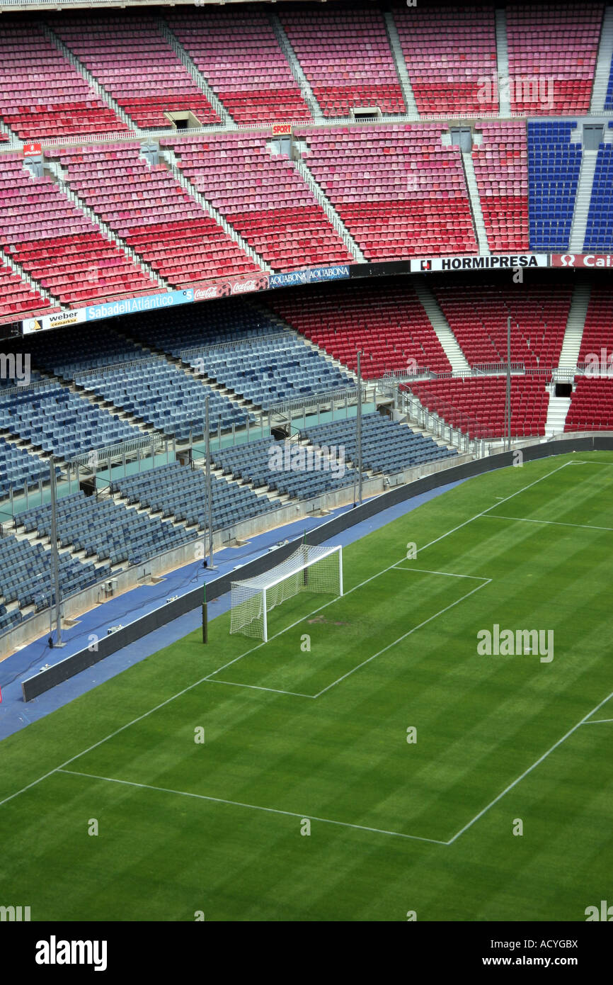 Nou Camp Stadium in Barcelona with a 90,000 capacity home to FC Barcelona. Built in 1957 designed by architects; Francesc Mitjan Stock Photo