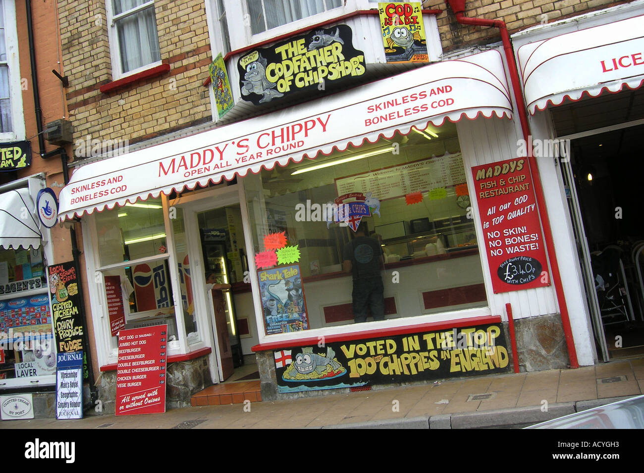 World famous fish and chips shop Devon England United