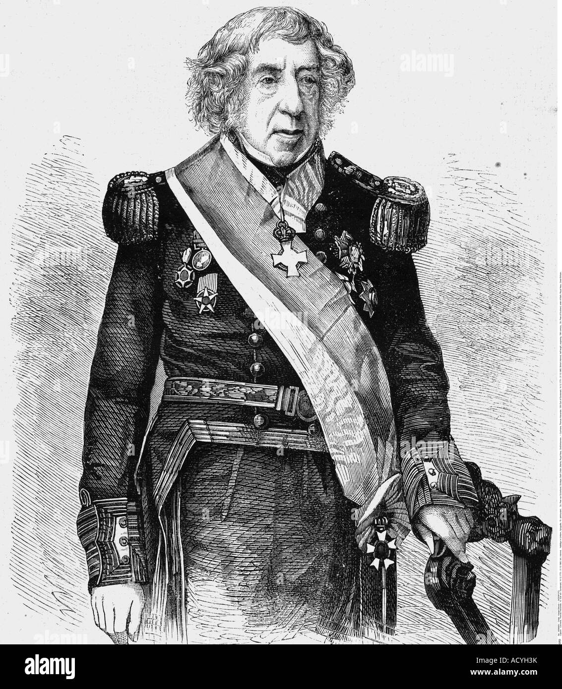 Cochrane, Thomas Alexander, 10th Earl of Dundonald, 14.12.1775 - 31.10.1860, British Admiral, half length, engraving, 19th century, , Stock Photo