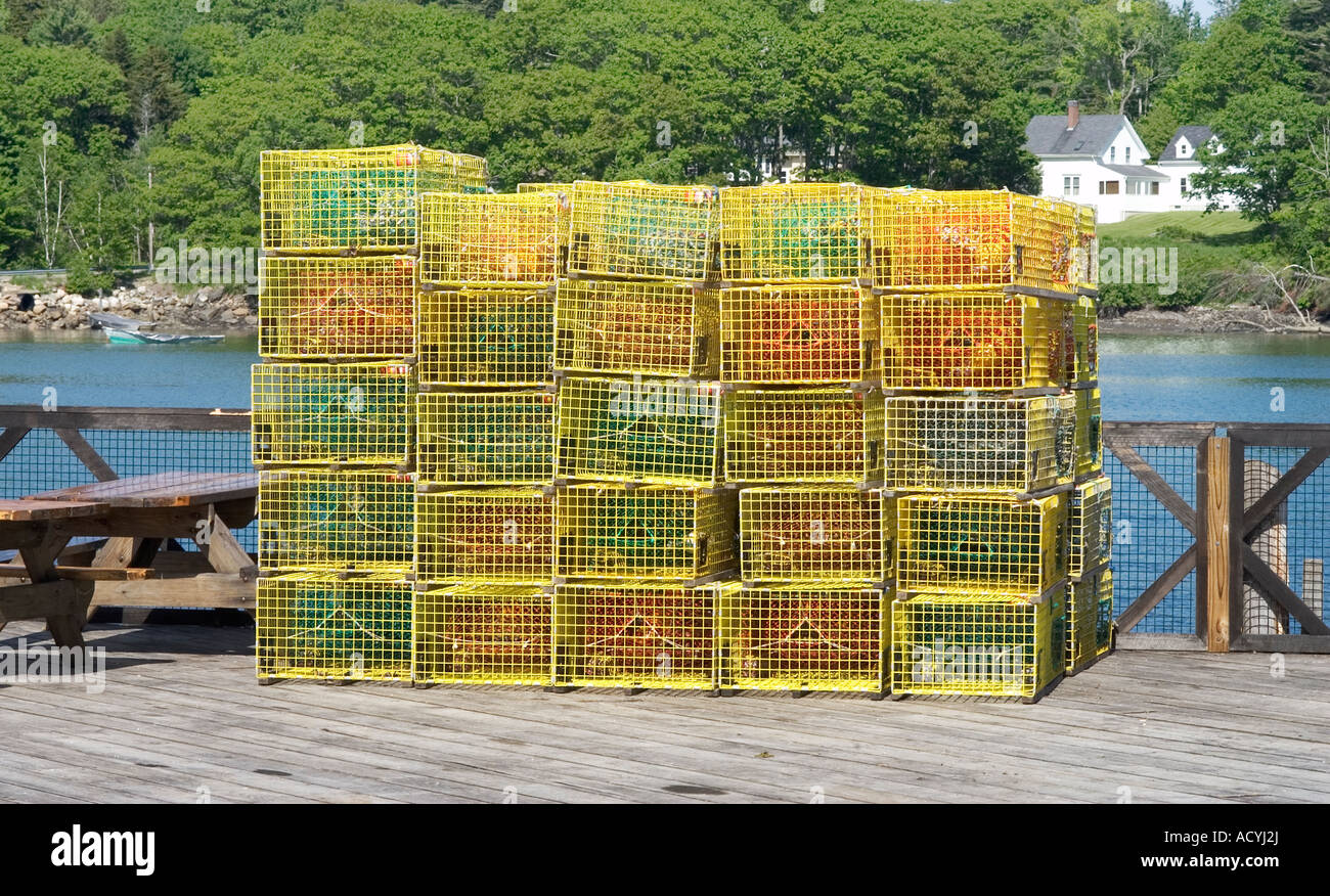 Lobster trap, Maine, USA Stock Photo Alamy