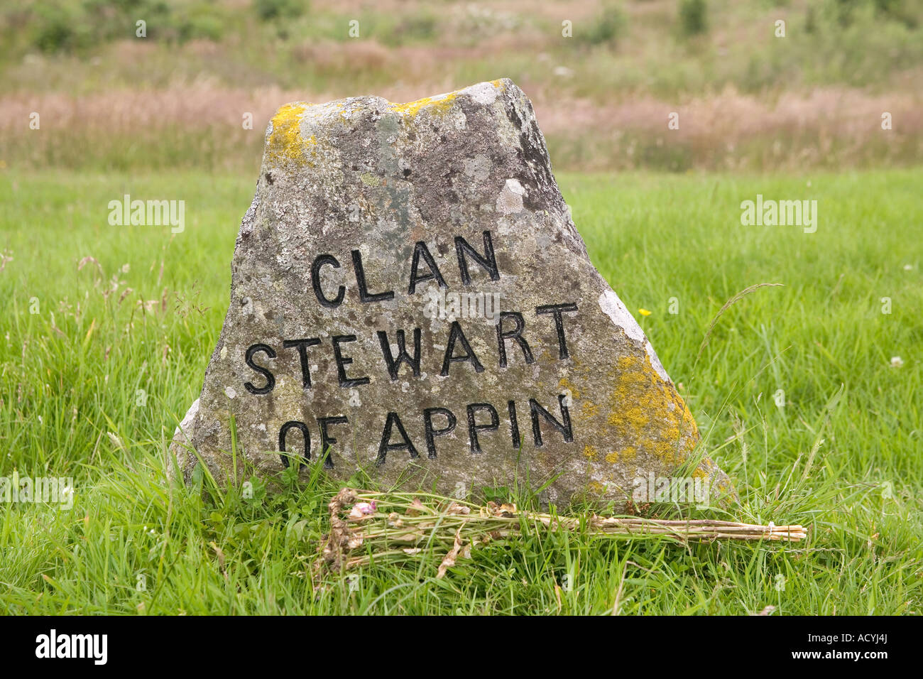 Scotland. Highlands. Culloden battlefield grave of Clan Stewart of Appin Stock Photo