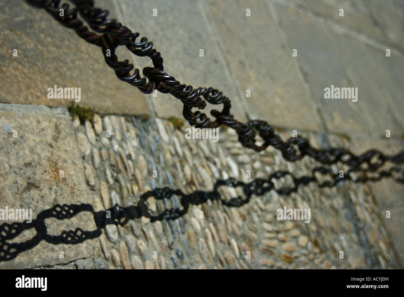 Close-up of a chain and its shadow with shallow depth of field Stock ...