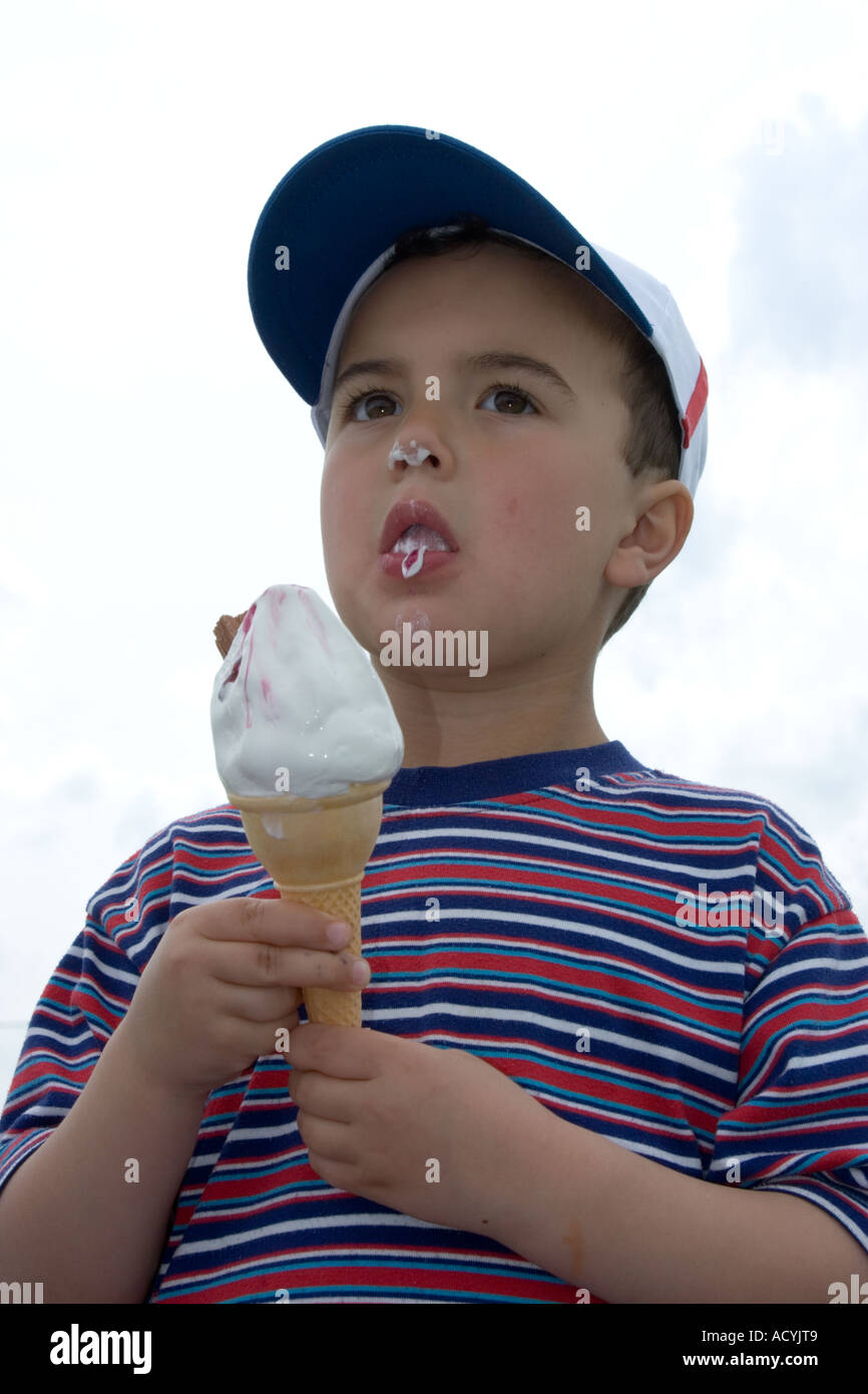 Little boy wearing an England football 