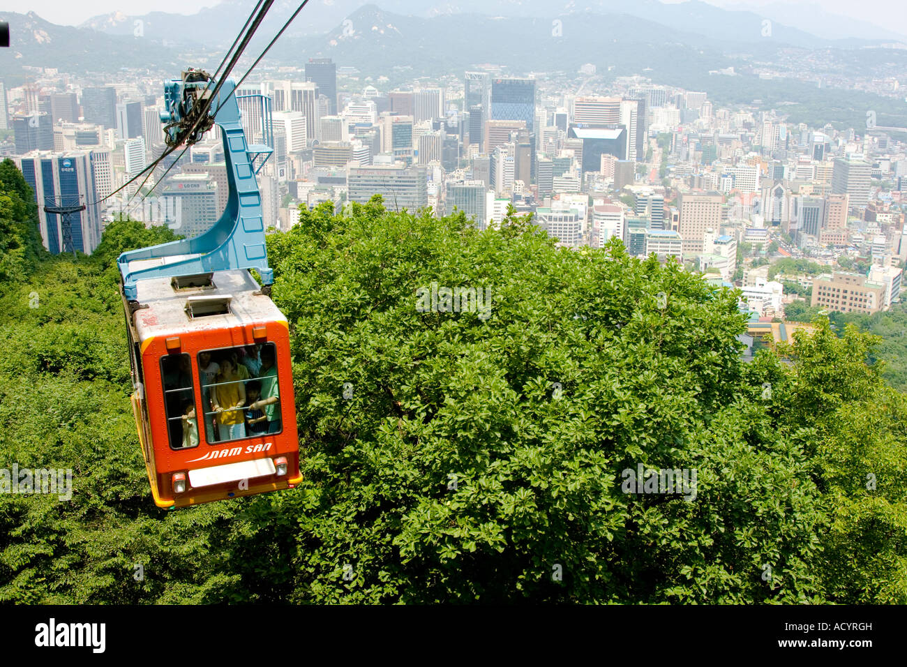 Cable Car to N Seoul Tower Seoul South Korea Stock Photo Alamy