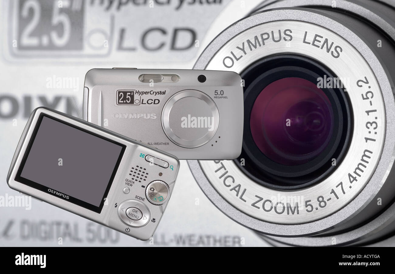 Olympus consumer digital camera composite Stock Photo