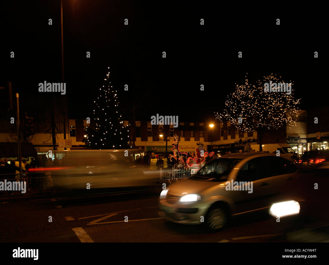 The turning on of Christmas lights in Mapperley Stock Photo Alamy