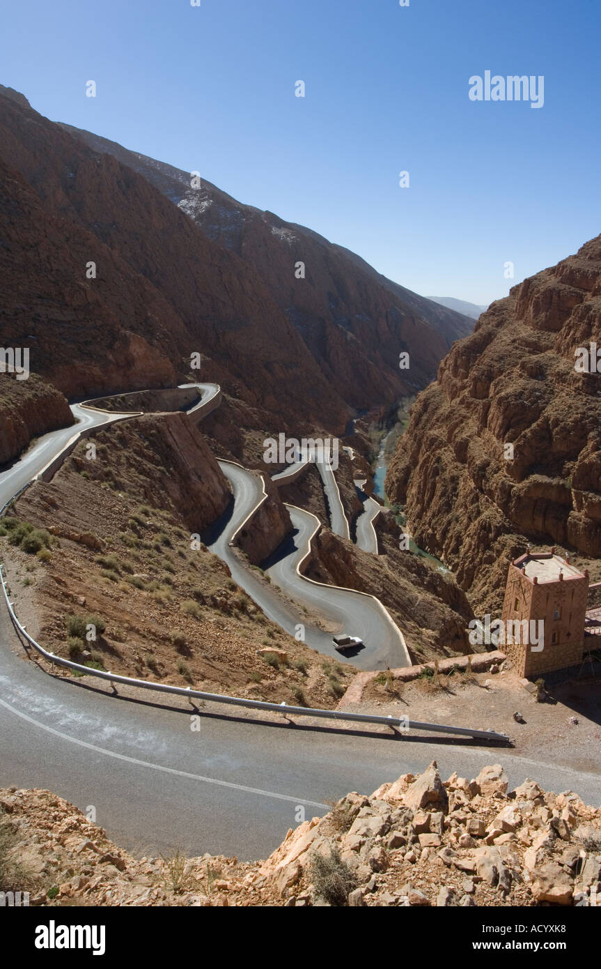 Winding Curved Mountain Road Dades Gorge Morocco North Africa Stock ...