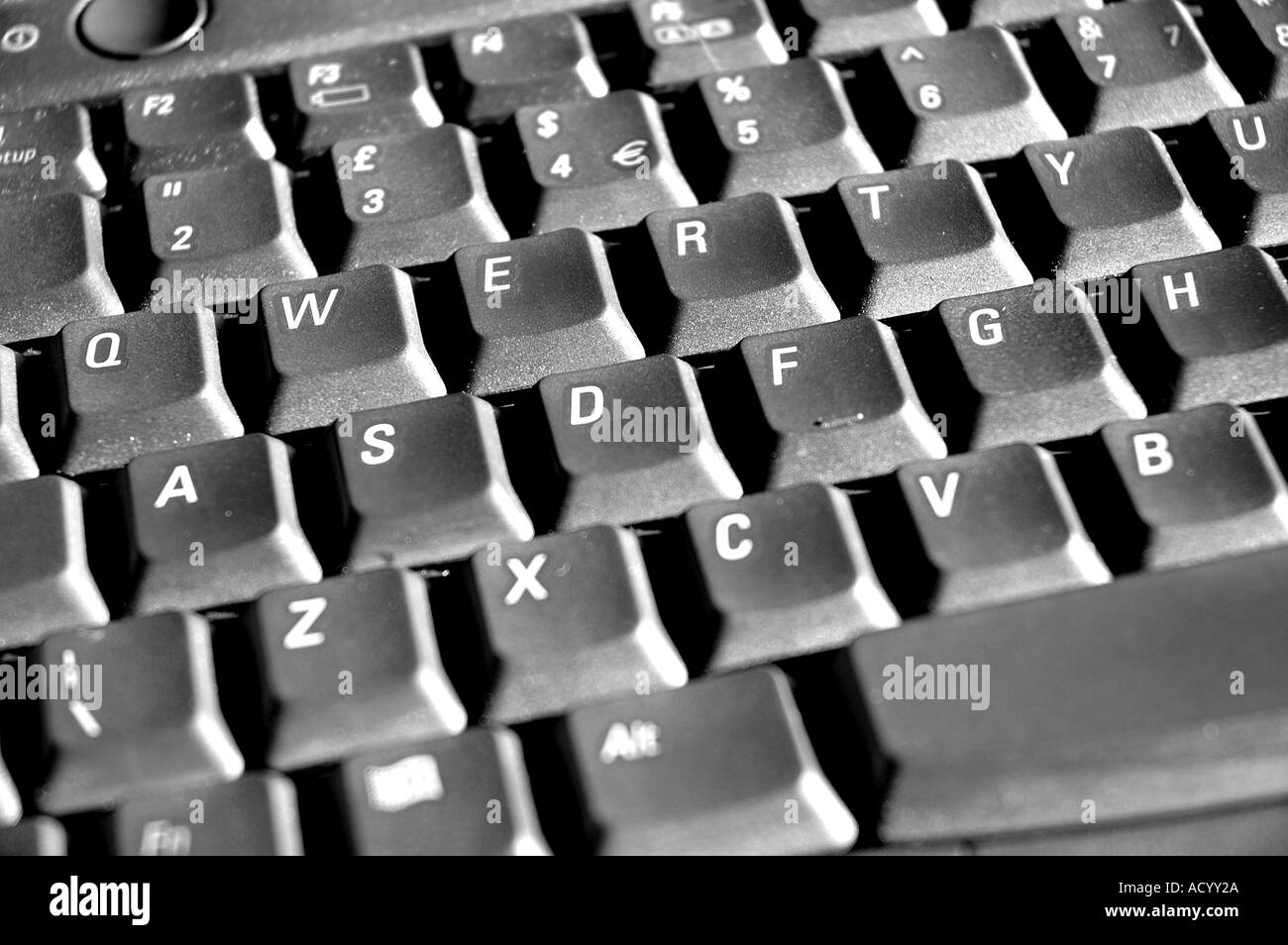 Qwerty Keyboard on computer in close up Stock Photo